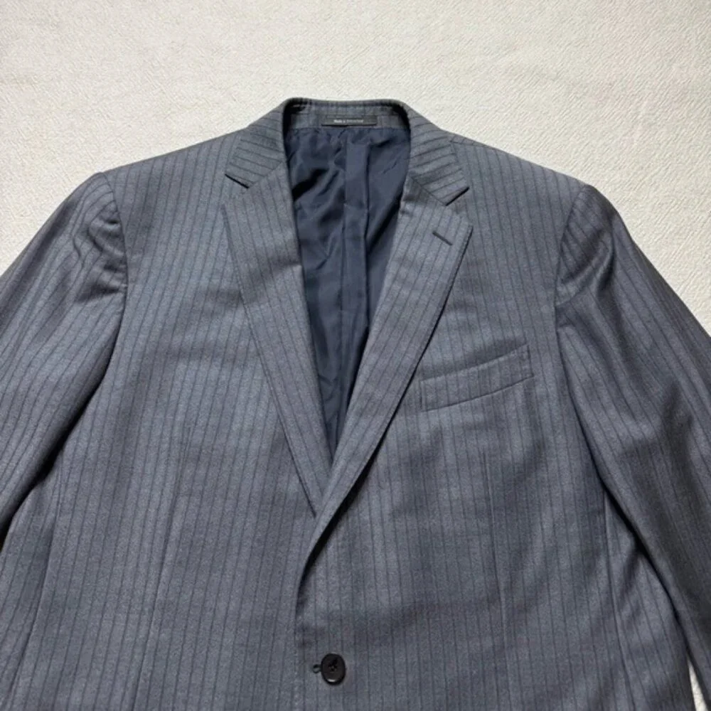 Ermenegildo Zegna Trofeo Men’s Wool Grey Pinstripe Sports Coat Blazer 48R 58 IT - Picture 4 of 11
